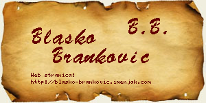 Blaško Branković vizit kartica